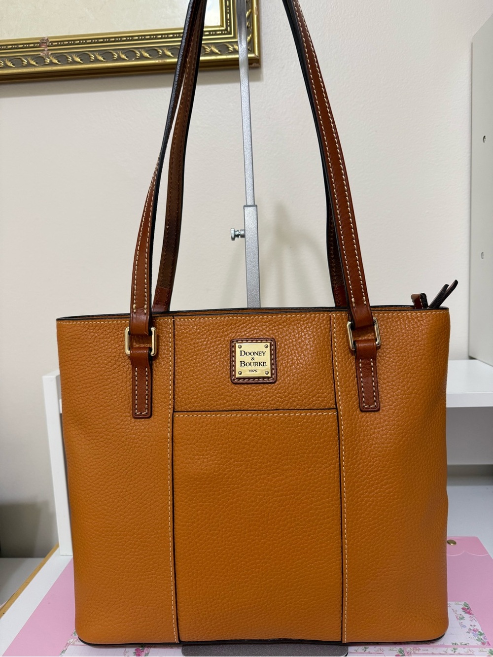Dooney & Bourke Lexington Caramel/Tan Pebble Leather Tote